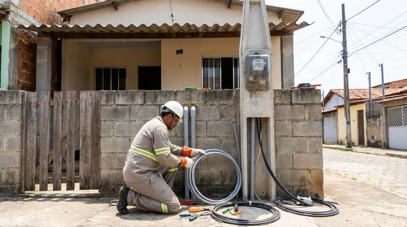Instalação de Poste Padrão em Atibaia‑SP
